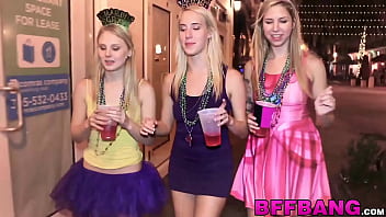 Preview 1 of Gexo - Good looking besties have group sex with random studs