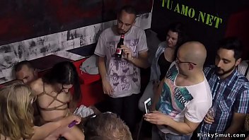 Preview 4 of Snot Puke - Euro babe whipped and banged in public