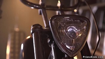 Preview 1 of Accidentaly Wrong Hole - Bikers anal threesome fucking in garage