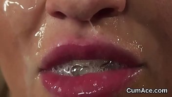 Preview 4 of Cristina Cresol Xxx - Kinky doll gets cum load on her face eating all the ejaculate