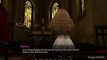 Preview 1 of Indian Girl Pussy Cam - AWAM - Fat Priest tricks whore into letting him cum in her mouth after she confessed her sins in church - Kimmytoons