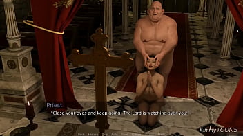 Preview 4 of Indian Girl Pussy Cam - AWAM - Fat Priest tricks whore into letting him cum in her mouth after she confessed her sins in church - Kimmytoons