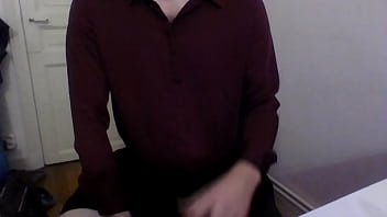 Preview 2 of Tyler Faith Hd - Amateur cross dresser in a cute and sexy secretary outfit ejaculating