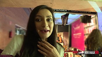Preview 1 of Maduras Lesbianas Tetas Caidas - Beautiful Spanish Valentine Bianco gets a cumshot on her big ass in the public