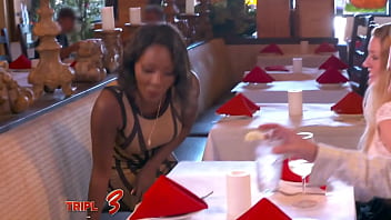 Preview 2 of Enormous Light - Curious couple experiments a threesome with a hot dark chick