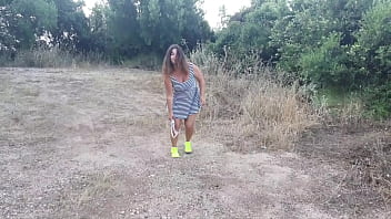 Preview 1 of Black Woman Cute - StepMom seduces StepSon by taking off her Panties and doing Hiking. StepMom Sucks cock great on Beach