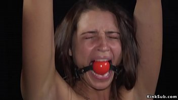 Preview 1 of Aaron Bruiser And Girth Brooks - Small tits brunette throat fucked in bdsm