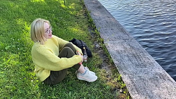 Preview 1 of Japan Blood Virgin - Blonde in the park was cock hungry
