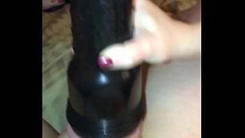 Preview 2 of Free Orn - Horny girlfriend gets off fucking his cock with the new fleshlight she bought him