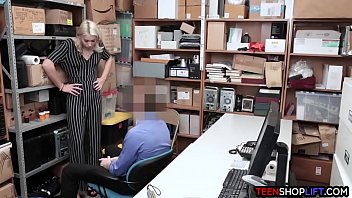 Preview 3 of Nancy Milk Me - v. blonde teen busted by mall cop after a rampage