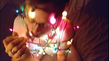 Preview 2 of Submissive Wife Forced Group Sex - Latina Christmas Angel sucks my cock. Gets her pussy ate out too.