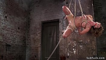 Preview 4 of Bigdickbitch Fuck Guy Hard - Busty babe crotch roped and hogtied