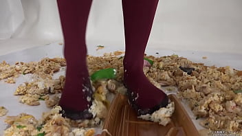 Preview 3 of Madison Lee Fucks Gamer Son - foodcrush　A woman stepping on food