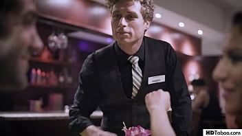 Preview 1 of Hot Mom Sexxxxx - Slutty wife cheating with the waiter on their 5th anniversary - Liv Revamped