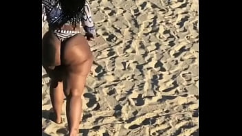 Preview 2 of Bella Baby Solo Closeup - Cherokee D Ass wobbling around on the beach