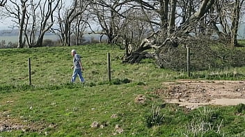Preview 3 of Aria Log - perv spies on farmers daughter whilst she plays with her pussy behind the barn (public)