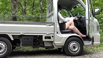 Preview 2 of Sanny Leony Xxxx Bf Video - Pedal pumping　Dampen the truck&#039_s accelerator with high heels and bare feet