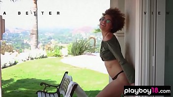 Preview 1 of Hot Xxxx Video Hd - Skinny ebony babe strips to show her hot body outdoor