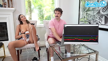 Preview 2 of Gino - Natural Busty Brunette Fails Lie Detector Sucks Dick And Gets Fucked