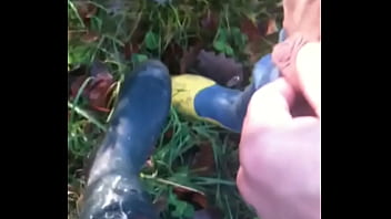 Preview 2 of Real Mom Pictures - Friend piss on my wellies