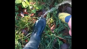 Preview 1 of Real Mom Pictures - Friend piss on my wellies