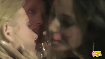 Preview 1 of Avlisjjhr - Fantasizing about lesbian sex ends as the blonde approaches the brunette with her sex toy