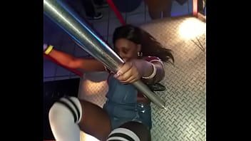 Preview 2 of Natural Student - Working the pole in the club with my peoples