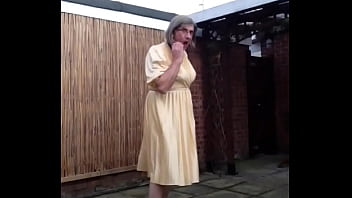 Preview 2 of Citiing Mami And Wife - Johanna Clayton,  December outdoors in Yellow Dress
