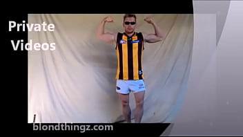 Preview 3 of Orang Samakuda - Footy Player shirtless Nylon Shorts Flexing Aussie Shirtless Zak Rogerz Video