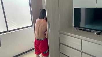 Preview 1 of Sex Poom - Mi hermosa hermanastra busca ropa en el closet y aprovecho para comerme ese rico culo.
