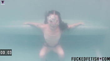 Preview 4 of Black With Angela White - Yessica bunny skinny underwater wet swimming