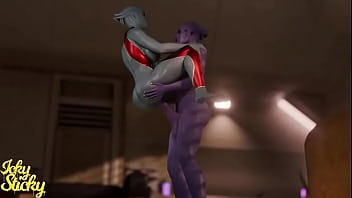 Preview 3 of Lesbians With Big Clit Tribbing - Alien love making animated loop