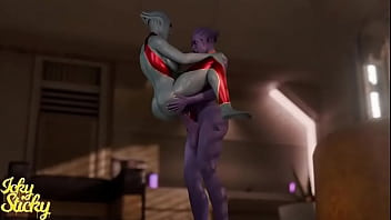 Preview 1 of Lesbians With Big Clit Tribbing - Alien love making animated loop