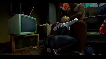 Preview 2 of Aaleeyah Petty - Gwen aranha pagando um boquete