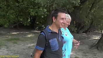 Preview 1 of Porn Mia Khalita - busty 69 years old bbw grannie outdoor banged