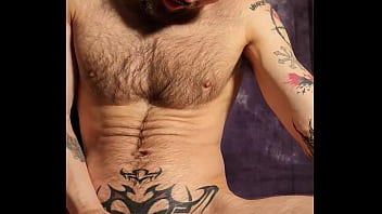 Preview 2 of Erect Clit Pics - Muscle hunk unloading his hairy ballsack like a bull.