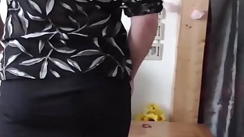 Preview 1 of Granny And Younger Man - British 47yr old milf upskirt with blue nylon panties