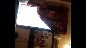 Preview 4 of Big Man Xx Video - Amateur Girl Riding Dick on Camera A Couple with the Window Open while Watching Themselves in the Mirror