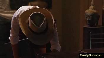 Preview 1 of Saxxxxxxx - Beautifull teen detective get erotic pussy massage