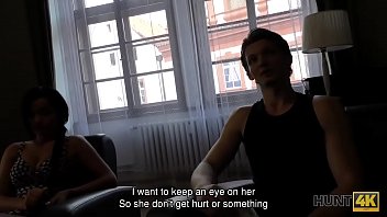 Preview 2 of Sytep Boy Son - HUNT4K. Pretty brunette fucked by stranger to earn cash for ring