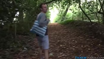 Preview 1 of Video Syxbf - Twink pervert has solo anal play in the woods and strokes