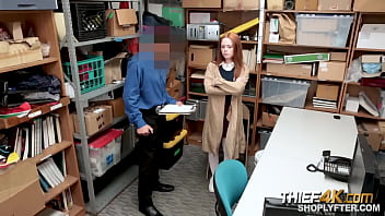 Preview 2 of Xem Phimzz Com - Mall cop makes Ella Hughes strip down for a cavity search after stealing