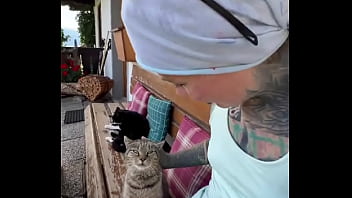 Preview 4 of Www Xxxmn - Running with Lily-lu-filmz and the cat makes break time so sweet ?️Who&rsquo_s your favorite running companion?#Runn...