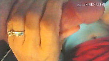 Preview 2 of Brother And Sister Creampied - Wife&#039_s first handjob in slow motion
