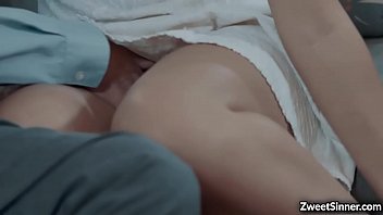 Preview 3 of Femdom Office Pissing - Hot teen babysitter Kendra Spade seduces and gives her tight pussy to a horny DOM Mark Wood.