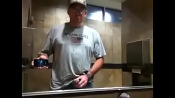 Preview 1 of People Girl - Public restroom cumshot