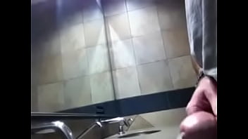 Preview 4 of People Girl - Public restroom cumshot