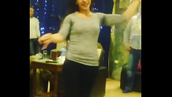 Preview 2 of Young Russian Wife Cheat - arab girl dancing with friends in Cafe