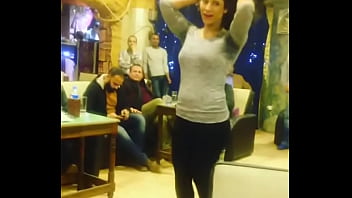 Preview 1 of Young Russian Wife Cheat - arab girl dancing with friends in Cafe