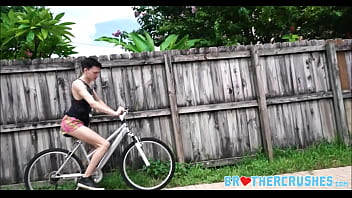 Preview 1 of School Sixse Video - Twink Step Brother Fucked By Older Step Brother Todd Haynes On Patio After Teaching Him To Ride A Bike POV